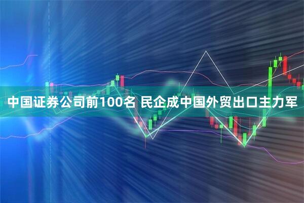 中国证券公司前100名 民企成中国外贸出口主力军